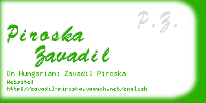 piroska zavadil business card